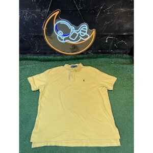 Ralph Lauren Polo Shirt‎ Mens Size XL Yellow Preppy Golf Rugby